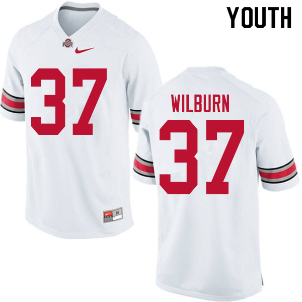 Ohio State Buckeyes Trayvon Wilburn Youth #37 White Authentic Stitched College Football Jersey